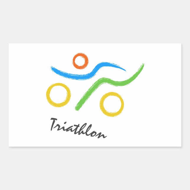 Adesivo Retangular Logotipo Triathlon (Frente)