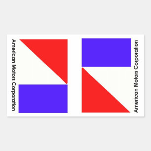 ADESIVO RETANGULAR LOGOTIPOS DO CORPORAÇÕ DE AMERICAN MOTORS