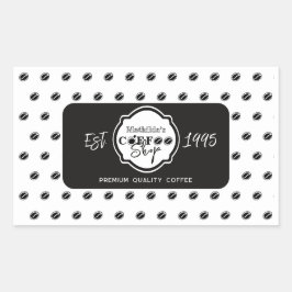 Adesivo Retangular Loja de Café Profissional Logotipo Personalizado P