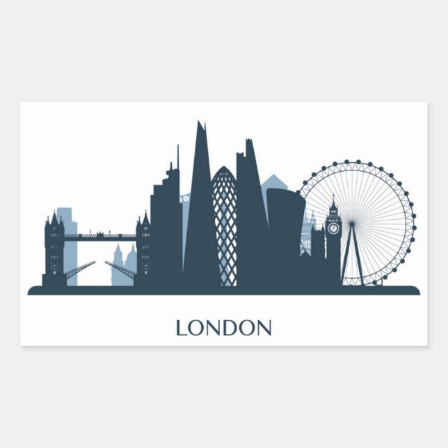 Adesivo Retangular London City Skyline (Frente)