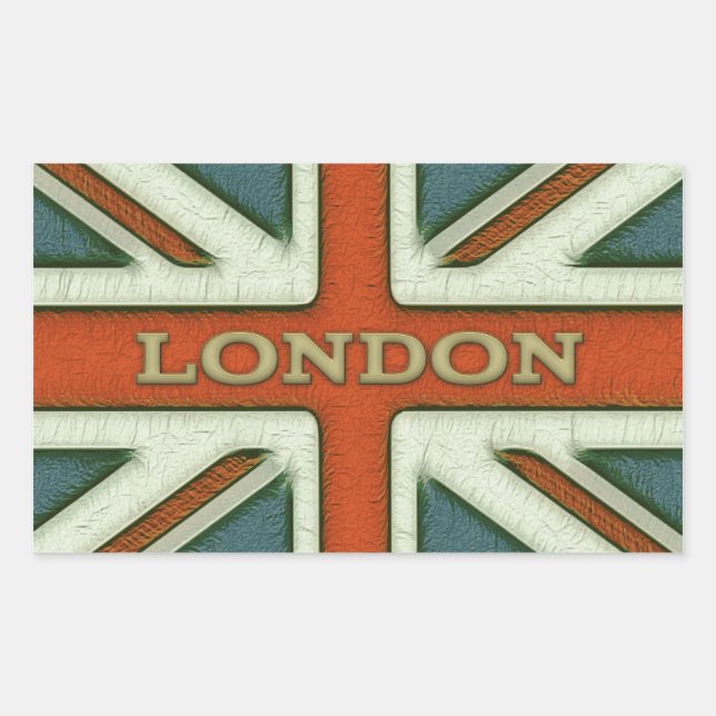 Adesivo Retangular London UK Flag (Frente)