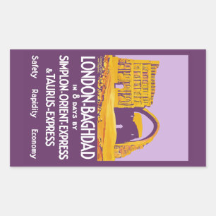 Adesivo Retangular Londres - Bagdá Orient Express