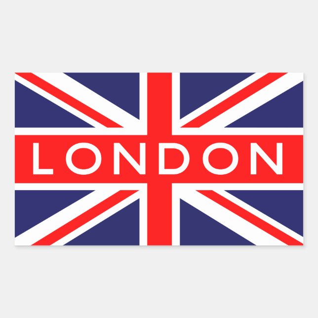 Adesivo Retangular Londres: Bandeira Britânica (Frente)