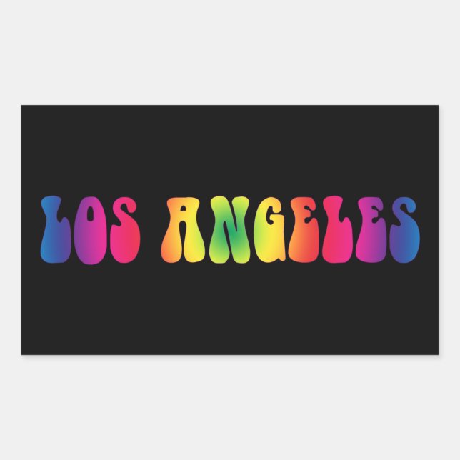 Adesivo Retangular Los Angeles Retro Tie Dye Sticker (Frente)