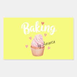 Adesivo Retangular Love Baking Sticker