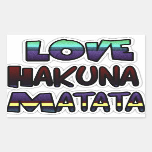 Adesivo Retangular Love Hakuna Matata Gifts