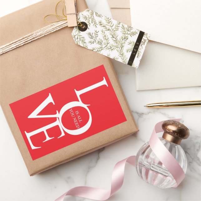 Adesivo Retangular Love is all you need (Presentear)