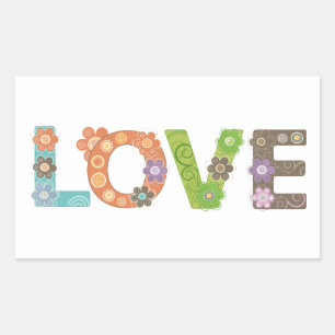 Adesivo Retangular Love Sticker