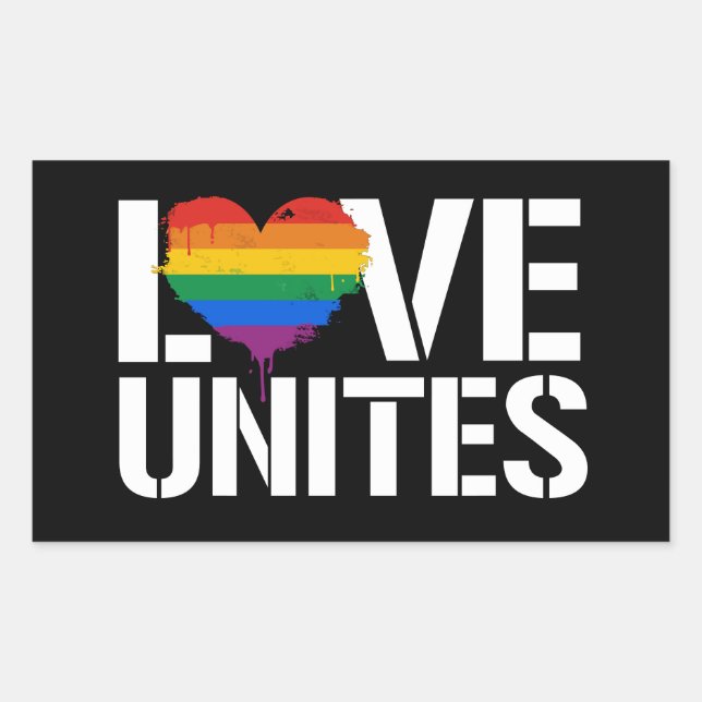 Adesivo Retangular Love Unites (Frente)
