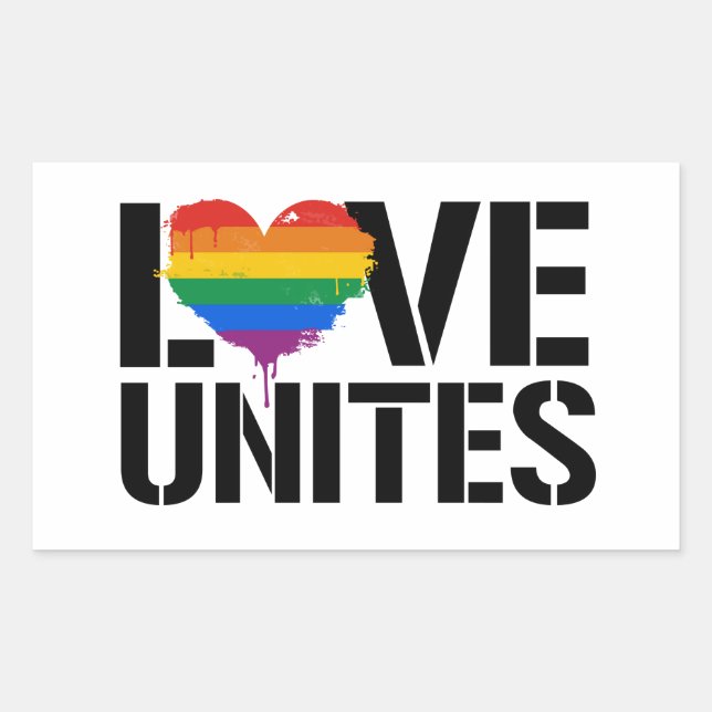 Adesivo Retangular Love Unites (Frente)