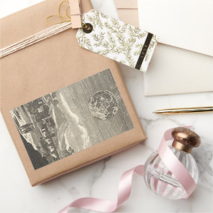 Adesivo Retangular Lua antiga do renascimento por Allain Mallet