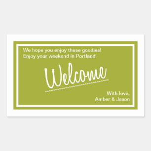 Adesivo Retangular Lucky In Love - Out-Town Bag Sticker - Olive