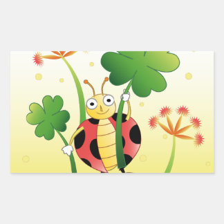 Adesivo Retangular Lucky Ladybird