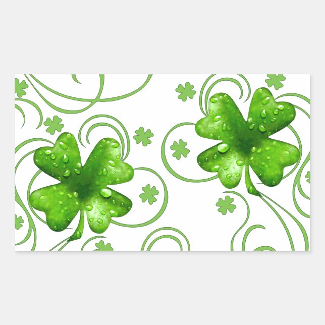 Adesivo Retangular Lucky Shamrock Keepsaname (Frente)