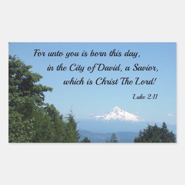 Adesivo Retangular Luke 2:11 Para você é nascer este dia... (Frente)