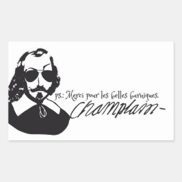 Adesivo Retangular lunetas do Hipster Samuel Champlain do Autocolante