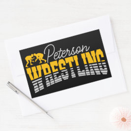 Adesivo Retangular Lutador da Equipe da Luta da Escola de NOME Person