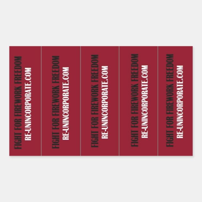 Adesivo Retangular Lute pela liberdade do fogo de artifício! (Frente)