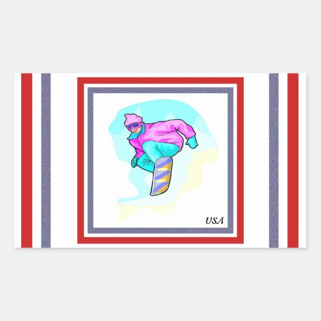 Adesivo Retangular Luv para Snowboard - (Frente)