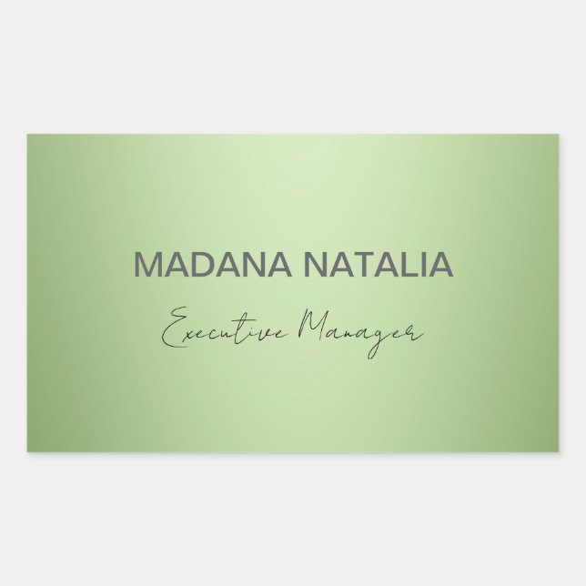 Adesivo Retangular Luxury Mint Green Beauty Salon (Frente)