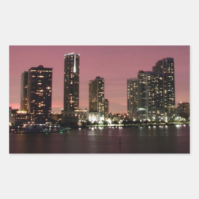 Adesivo Retangular Luz do sol sobre Miami após tempestade (Frente)