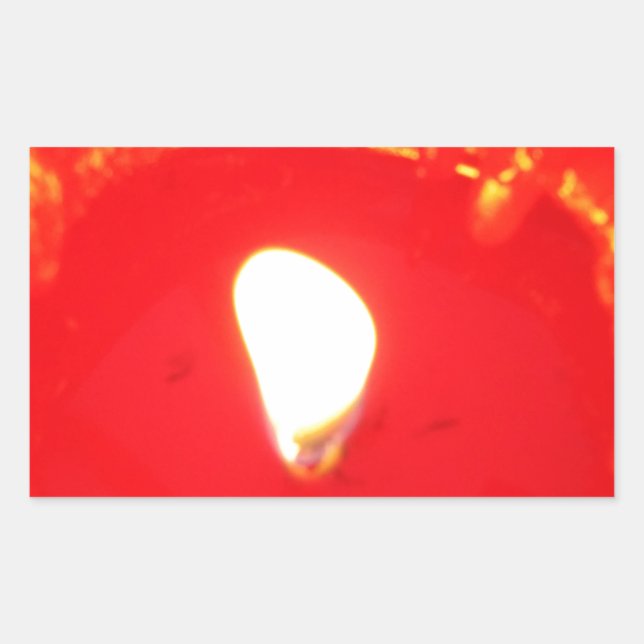 Adesivo Retangular Luz Vermelha, Chama, Vela, Amor de Natal (Frente)