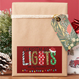 Adesivo Retangular Luzes de Natal São Minha Cor Favorita Papai Noel X