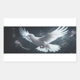 Adesivo Retangular Luzes Piscando Pombo da Paz Branco