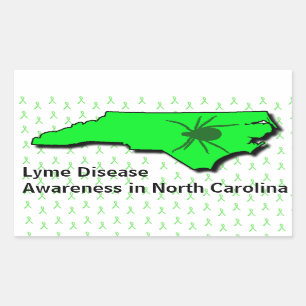 Adesivo Retangular Lyme Disease Awarness Sticker na Carolina do Norte