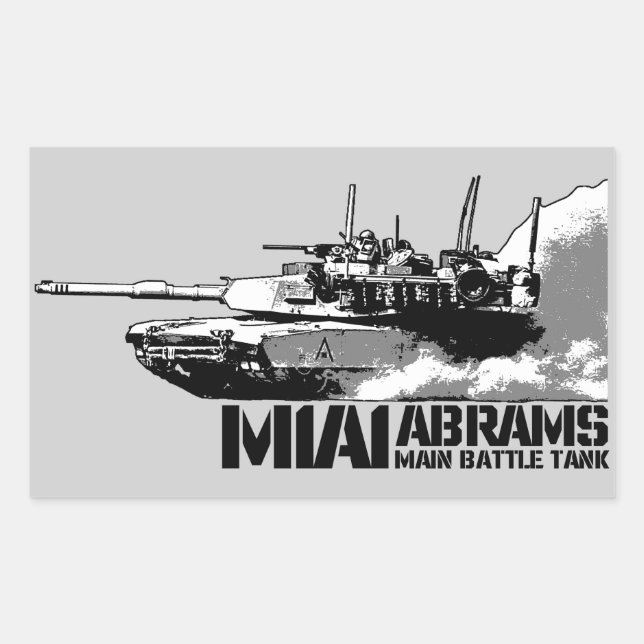 Adesivo Retangular M1 Abrams (Frente)