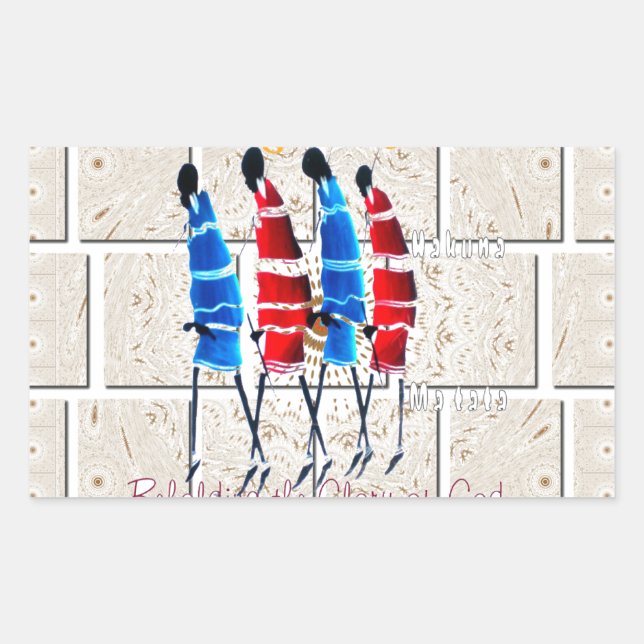 Adesivo Retangular Maasai Morans Christian Art Impressão (Frente)