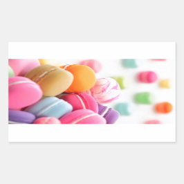 Adesivo Retangular Macarão francês do deserto colorido bonito