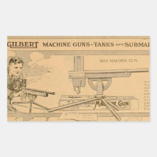 Adesivo Retangular Machine Gun de Gilbert Toy em 1919