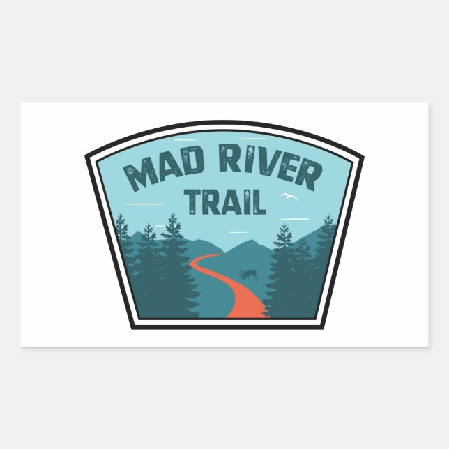 Adesivo Retangular Mad River Trail Dayton Ohio (Frente)