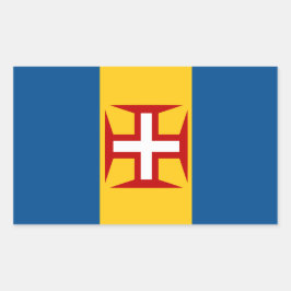 Adesivo Retangular Madeira Portugal Flag Sticker