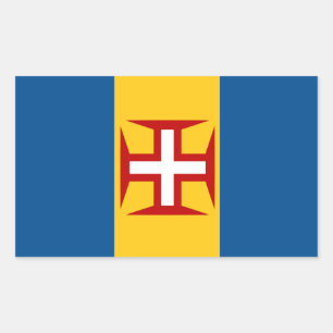 Adesivo Retangular Madeira Portugal Flag Sticker