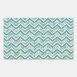 Adesivo Retangular Mãe de Pérola Teal ZigZag