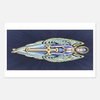 Adesivo Retangular Mãe Mary Guardian Angel Cross Design