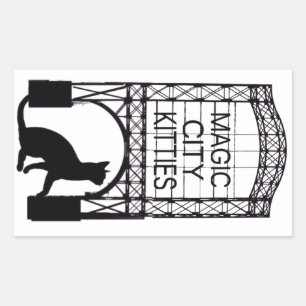 Adesivo Retangular Magic City Gatinho Sticker