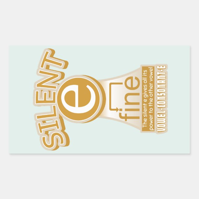 Adesivo Retangular Magic e rule PHONICS aprendendo inglês (Frente)