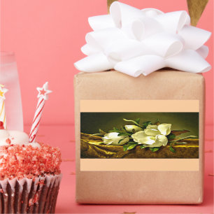 Adesivo Retangular Magnolias no Dourado Véu