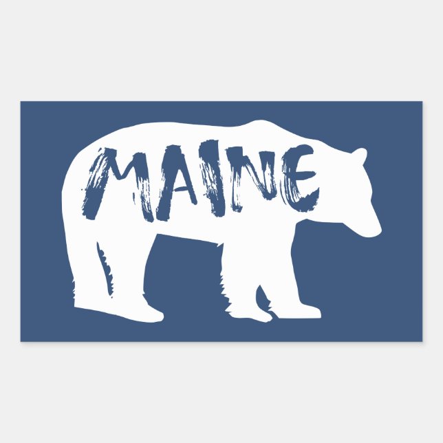 Adesivo Retangular Maine Bear (Frente)