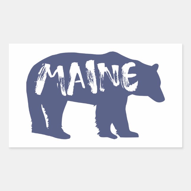 Adesivo Retangular Maine Bear (Frente)
