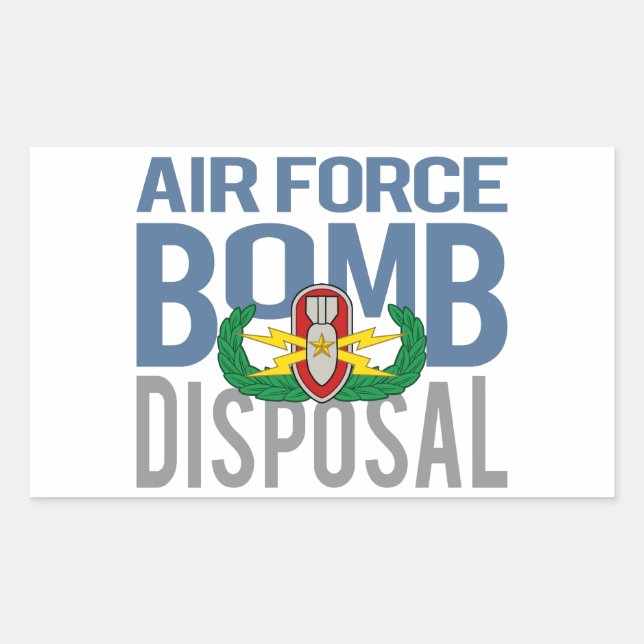 Adesivo Retangular Mais velho EOD da Força Aérea (Frente)