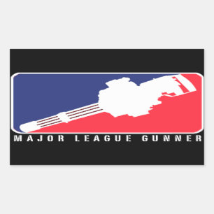ADESIVO RETANGULAR MAJOR LEAGUE GUNNER   MINIGUN STICKER