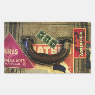 Adesivo Retangular Mala de viagem do vintage