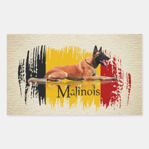 Adesivo Retangular Malinois - pastor belga - Mechelaar - Maligator