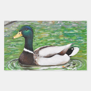 Adesivo Retangular Mallard Duck Painting