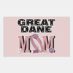 Adesivo Retangular MAMÃ de great dane