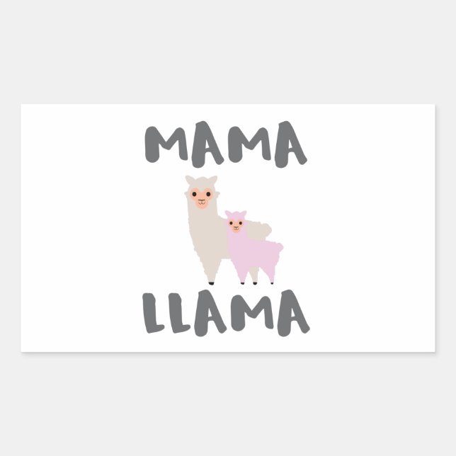Adesivo Retangular Mama Llama Mãe (Frente)